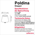 Zafferano, Poldina Stopper Lampe, Kabellose und Wiederaufladbare Flaschenlampe mit Touch Control, Geeignet für den Innen- und Außenbereich, Dimmer, 2200-3000 K, Höhe 11 cm, Farbe Rot