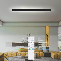 Glitzerlife Deckenlampe LED Deckenleuchte Wohnzimmer - 107CM Wohnzimmerlampe Lang Schwarz Küchenlampe 32W Bürolampe Modern Dimmbar Fernbedienung Büro Deckenbeleuchtung Panel für Küche Schlafzimmer