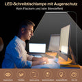 LED Schreibtischlampe Klemmbar, Dimmbare Schreibtischlampe mit 3 Farben und 10 Helligkeitsstufen, Augenschonende Tischlampe, Tageslichtlampe Schreibtisch Lampe, Klemmleuchte, Schwarz