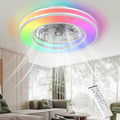 Nigecue 50W Deckenventilator mit Beleuchtung, Ø42CM Deckenlampe Deckenleuchte mit Ventilator Fernbedienung, 3000K-6500K Farbtemperatur, RGB-Lichter, 6 Windstufen, Timer, Speicherfunktion, 3000lm
