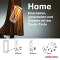 Zafferano, Home Pro Lampe, Wiederaufladbare und Kabellose Tischlampe mit Touch Control, Geeignet für den Innen- und Außenbereich, Dimmer, 3000 K, Höhe 29,4 cm, Farbe Dunkelgrau