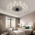 RRBEST LED Deckenleuchte Wohnzimmer,Wohnzimmerlampe Moderne Minimalistische Deckenlampe Innen Dekorative Deckenbeleuchtung für Wohnzimmer, Schlafzimmer und Büro(30 Köpfe, Schwarz)