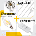 VOLIOS® Keramik Tischlampe ink. 6 Watt LED Birne I Dekolampe I Nachttischlampe I Tischleuchte weiß I beleuchtete Deko (Tropfen)