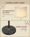 VASAGLE Stehleuchte, Standleuchte, Stehlampe, höhenverstellbar, 140-170 cm hoch, modern, mit Fußtaster, Lampenschirm aus Stoff, E27 Fassung, Fernbedienung, Memory-Funktion, gold-schwarz LFL005BD02