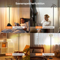 SIBRILLE LED Stehlampe Wohnzimmer, Schwarz Stehlampe Dimmbar 20W 1300LM Modern Deckenfluter LED mit Fernbedienung Warmweiß Kaltweiß Leselampe, Touch Stehleuchte für Büro Wohnzimmer Schlafzimmer Hotel