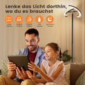 SIBRILLE LED Stehlampe Wohnzimmer, Schwarz Stehlampe Dimmbar 20W 1300LM Modern Deckenfluter LED mit Fernbedienung Warmweiß Kaltweiß Leselampe, Touch Stehleuchte für Büro Wohnzimmer Schlafzimmer Hotel