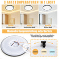 Yexati LED Deckenleuchte 24W 6000K/4000K/3000K, 3200LM IP54 Ultra Dünn Deckenlampe, Flach Rund Modern Badezimmer Lampe Schwarz Küchenlampe für Flur Schlafzimmer Balkon Wohnzimmer Küche Keller Ø30 CM