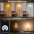 HANDSONIC LED Stehlampe,WIFI RGBCW Stehlampe Wohnzimmer,9W E27 Dimmbar Stehlampe,Stehleuchte mit APP,Arbeiten Sie mit Alexa & Google Assistant,DIY-Modus,Musikmodus & Timing-Funktion (Weiß)