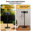 Suright Solar Tischlampe Kabellos, Solarbetriebene und über USB-C Aufladbar