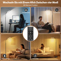 HANDSONIC LED Stehlampe Dimmbar 18W 1650LM Schwarz,Standleuchte Wohnzimmer mit 360° Schwanenhals & Unendlich Dimmer (3000K-6500K),Leselampe Fernbedienung (Retro)