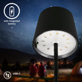 BRILONER – LED Tischlampe Kabellos, Dimmbare Nachttischlampe Touch, Schreibtischlampe, Leselampe, Tischleuchte Outdoor und Indoor, USB-C, Camping Lampe, Warmweißes Licht, Ø105x260 mm (DxH), Schwarz