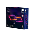 EGLO LED Deckenleuchte RGBIC, geometrische Deckenlampe mit Lichteffekten, Gaming Zimmer und Party Deko, Deckenbeleuchtung mit Fernbedienung, warmweiß und RGB, Metall in Schwarz