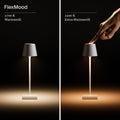 SIGOR Nuindie pocket - Dimmbare kleine LED Akku-Tischlampe Indoor & Outdoor, IP54 spritzwassergeschützt, Höhe 21 cm, aufladbar mit USB-C, 7 h Leuchtdauer, salbeigrün