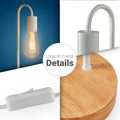 Paco Home Tischlampe Nachttischlampe Schreibtisch E14 Minimalistisch Skandinavisch Büro Holz Fuß Lampe mit Stecker