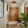 FORCOSO Kristall Deckenleuchte 3 Flammig, Kronleuchter Schwarz Gold mit Metall Rahmen Lampenschirm, E27 Deckenlampe, Moderne Ceiling Light Lampe für Schlafzimmer Wohnzimmer Flur Küche Esszimmer