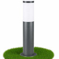 MONZANA® Außenlampe Edelstahl 50cm E27 Fassung IP44 Wetterfest Stehend Wegeleuchte Gartenleuchte Beleuchtung Außen Leuchte Garten Outdoor Anthrazit
