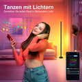 HANDSONIC RGBIC LED Stehlampe,140cm Abnehmbar stehlampen Schwarz,Stehlampe Wohnzimmer Dimmbar,16 Millionen Farben Floor Lamp mit App,180° Breite Ausleuchtung Floor Lamp Gaming LED