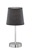 WOFI Tischleuchte Cesena 1-flammig, schwarz, ‎14 x 14 x 32 cm, Stoffschirm 832401100000