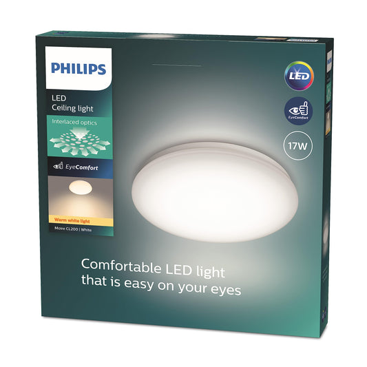 Philips Moire Wand- und Deckenleuchte, 17W, warmweiß, warmweiß, weiß
