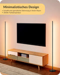 EDISHINE Stehlampe Wohnzimmer, LED Stehlampe Dimmbar, 3000K warmweiße Stehleuchte mit Memory-Funktion, höhenverstellbar 146 cm, moderne Standleuchte für Schlafzimmer und Büro, Schwarz