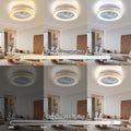 Deckenventilator mit Beleuchtung für Schlafzimmer, Ø48cm, Leise DC Motor 20W, Fernbedienung, 6-Gang, Moderne LED 40W Deckenleuchte mit Ventilator, RGB, Dimmbar, 3000K-6000K, Sommer Winterbetrieb.