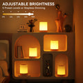 Auxmir Nachtlicht Nachttischlampe Touch Dimmbar mit 256 RGB Farben 5 Modi, Tischlampe Kabellos USB Aufladbar Timing Funktion, Tragbar LED Lampe Holzmaserung, Stilllicht für Schlafzimmer Wohnzimmer