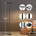 SIBRILLE LED Stehlampe Wohnzimmer, Schwarz Stehlampe Dimmbar 20W 1300LM Modern Deckenfluter LED mit Fernbedienung Warmweiß Kaltweiß Leselampe, Touch Stehleuchte für Büro Wohnzimmer Schlafzimmer Hotel