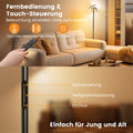 SIBRILLE LED Stehlampe Wohnzimmer, Schwarz Stehlampe Dimmbar 20W 1300LM Modern Deckenfluter LED mit Fernbedienung Warmweiß Kaltweiß Leselampe, Touch Stehleuchte für Büro Wohnzimmer Schlafzimmer Hotel