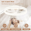 VOLISUN Deckenventilator mit Beleuchtung und Fernbedienung, 6 Windstufen und Dimmbar, Moderner Deckenlampe mit Ventilator, Leiser LED Deckenventilator für Schlafzimmer Wohnzimmer (Weiß, 50CM)