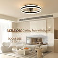 NIORSUN Deckenventilator mit Beleuchtung,50CM LED Lampe mit Ventilator,3 Farbtemperatur und 6 Geschwindigkeiten Deckenventilator mit Licht,APP/Fernbedienung Dimmbar Ventilator Deckenlampe Schwarz