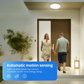 Combuh Led Deckenleuchte mit Bewegungsmelder Innen, 18W Neutralweiß 4000K Deckenlampe Flach mit Dämmerungssensor, IP56 Wasserdicht Beleuchtung für Flur Balkon Badezimmer Treppenhaus, Rund 29.5CM