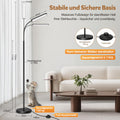 HANDSONIC LED Stehlampe Dimmbar 18W 1650LM Schwarz,Standleuchte Wohnzimmer mit 360° Schwanenhals & Unendlich Dimmer (3000K-6500K),Leselampe Fernbedienung (Retro)