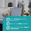 EGLO LED Außen-Tischlampe Mannera, Nachttischlampe Touch dimmbar, kabellose Outdoor Tischleuchte mit USB-Port, Metall in Rostbraun und Kunststoff Weiß, Lampe Schlafzimmer warmweiß, IP54