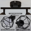 FORCOSO Deckenstrahler Schwarz 2 Flammig - Schwenkbar Vintage LED Deckenleuchte E14 Deckenlampe Küche Strahler Wandleuchte für Innen für Wohnzimmer Schlafzimmer Flur(NO Glühbirne)