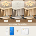 LED Deckenleuchte Wohnzimmer Modern, 3000k-6500k Deckenlampe LED Dimmbar mit Fernbedienung und App Steuerung, Timer-Funktion Deckenlampe Blume für KüCher Wohnzimmer Schlafzimmer (5 KöPfe/ø60cm/23.6in)