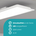 EGLO LED Büro-Deckenleuchte Bottazzo, Deckenlampe flach 100x25 cm, Lampe Decke Wohnzimmer, Panel dimmbar per Fernbedienung, Küchenlampe warmweiß – kaltweiß, Weiß