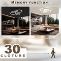 RUYI Modern LED Deckenleuchte Dimmbar mit Fernbedienung 4 Ring Deckenleuchte 48W 4400LM, Deckenlampe für Wohnzimmer, Schlafzimmer, Küche, Flur, Balkon, Esszimmer, Weiß, 2800-7000K
