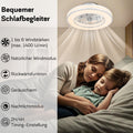 Nigecue 50W Deckenventilator mit Beleuchtung, Ø42CM Deckenlampe Deckenleuchte mit Ventilator Fernbedienung, 3000K-6500K Farbtemperatur, RGB-Lichter, 6 Windstufen, Timer, Speicherfunktion, 3000lm