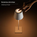 SIGOR Nuindie 2.0 - Dimmbare LED Akku-Tischlampe Indoor & Outdoor, IP54 spritzwassergeschützt, Höhe 38 cm, aufladbar mit USB-C, 12 h Leuchtdauer, tannengrün