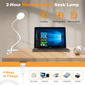 ZAPLIT 61 LED Akku Leselampe Bett –【3 Farbmodi & 10 Helligkeiten】 2000mAh Klemmlampe mit USB-C, 40cm Flexibler Schwanenhals, Buchlampe, Klemmleuchte für Schlafzimmer, Schreibtisch & Camping