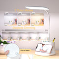 Schreibtischlampe Kinder, 60 LED Dimmbare Tischlampe 3 Modus USB-Anschluss Nachttischlampe, Touch Schreibtischleuchte mit Stifthalter 3600 mAh 360° Verstellbar Schwanenhals Leselicht Wohnzimmer Büro