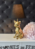 Tischlampe Chiwawa Hundelampe Tischleuchte (ohne Leuchtmittel) Chihuahua Nachttischlampe Leuchte 48cm Schwarz Gold cw213 Palazzo Exklusiv