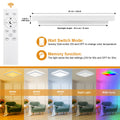 RGB LED Deckenleuchte Dimmbar mit Fernbedienung, 24W 2400LM Deckenlampe Farbwechsel, 3000K-6500K IP54 Wasserfest flach LED Panel für Wohnzimmer Schlafzimmer Kinderzimmer Küche Badezimmer 30x2.5cm