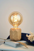 Pauleen 48159 Woody Sparkle Tischleuchte aus Holz skandinavische Tischlampe Würfellampe max25W E27 Holz 230V