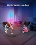 Miortior LED Stehlampe Wohnzimmer, RGB Ecklampe Dimmbar mit Fernbedienung und App-Steuerung, Musik Sync, 16 Millionen Farben, 68 Szenenmodi, Led Standleuchte für Wohnzimmer, Schlafzimmer, Spielzimmer