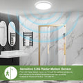 LEZOE LED Deckenleuchte mit Bewegungsmelder Dimmbar, 24W 2400LM Radar Sesor Deckenlampe Dimmbar, 3000K/4000K/6500K IP54 Sensorlampe Für Badezimmer, Garage, Treppen, Keller, Flur, Balkon, Diele 30cm