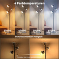 SIBRILLE Stehlampe LED Dimmbar, 36W Deckenfluter LED Dimmbar 2500LM mit Fernbedienung & Berührung 2700K-6500K, 3-Licht Leselampe Moderne Stehleuchte Stehlampe für Wohnzimmer Schlafzimmer Büro Hotel