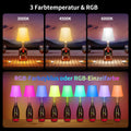 Suright Flaschenlampe Aufsatz LED Aufladbar mit 3 Farbmodi+RGB