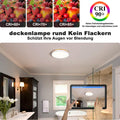 Qamra LED Deckenlampe, Deckenleuchte Holz 30cm, Weiß Lampe für Wohnzimmer Schlafzimmer Küche Flur Esszimmer 24W 4000K