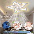 Wildcat Deckenventilator mit Beleuchtung, Modern LED Dimmbar Deckenleuchte mit Ventilator und Fernbedienung Leise, Kreativer 5 Lichter Design Deckenventilator für Schlafzimmer Küche Esszimmer